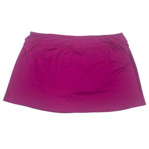 Lands’ End Women's Plus Size 18 Magenta Swim Skirt Built-In Brief Swim Bottoms